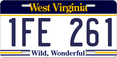 WV license plate 1FE261