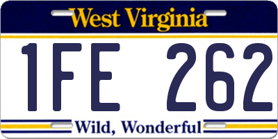 WV license plate 1FE262