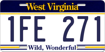 WV license plate 1FE271