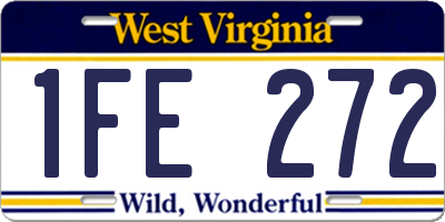 WV license plate 1FE272