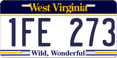 WV license plate 1FE273