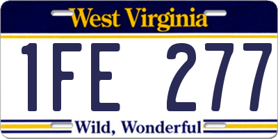 WV license plate 1FE277
