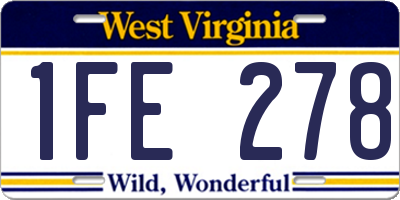 WV license plate 1FE278