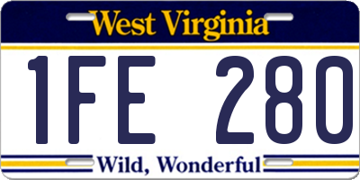 WV license plate 1FE280