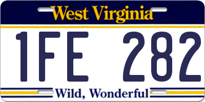 WV license plate 1FE282