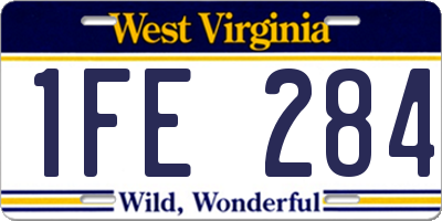 WV license plate 1FE284