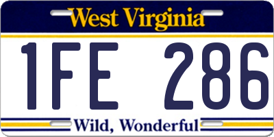 WV license plate 1FE286