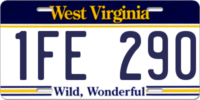 WV license plate 1FE290