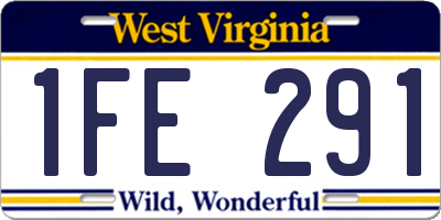 WV license plate 1FE291