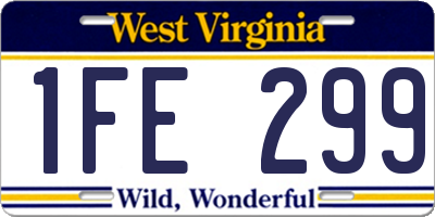 WV license plate 1FE299