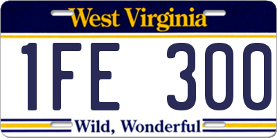 WV license plate 1FE300