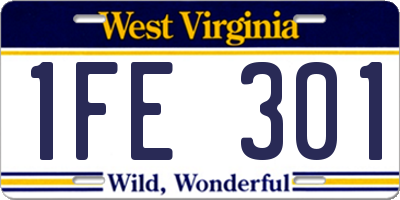 WV license plate 1FE301