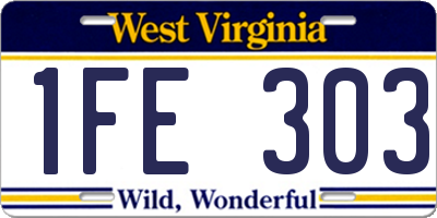 WV license plate 1FE303