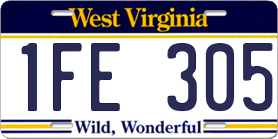 WV license plate 1FE305