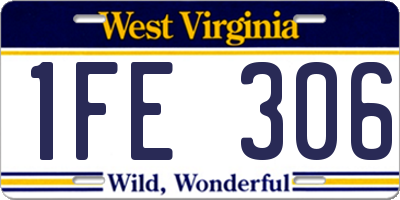 WV license plate 1FE306