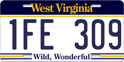 WV license plate 1FE309
