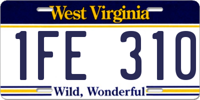 WV license plate 1FE310