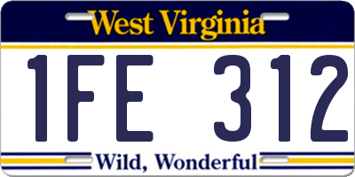 WV license plate 1FE312