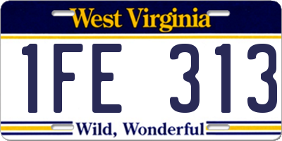WV license plate 1FE313