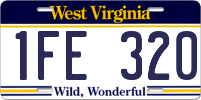 WV license plate 1FE320