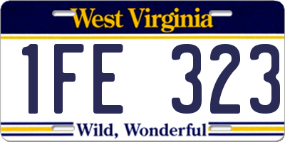 WV license plate 1FE323