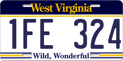 WV license plate 1FE324