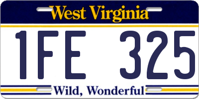 WV license plate 1FE325
