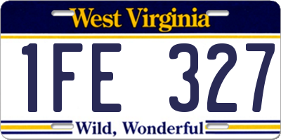 WV license plate 1FE327