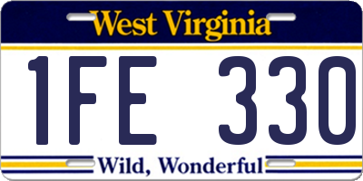 WV license plate 1FE330