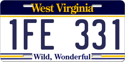 WV license plate 1FE331