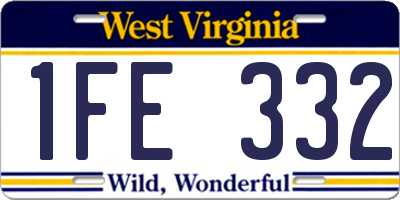 WV license plate 1FE332