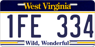 WV license plate 1FE334