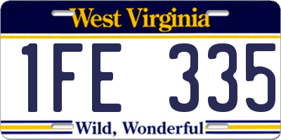 WV license plate 1FE335