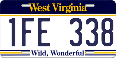 WV license plate 1FE338