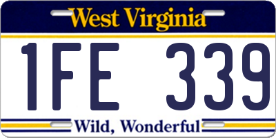WV license plate 1FE339