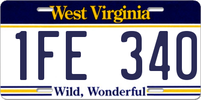 WV license plate 1FE340