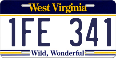 WV license plate 1FE341