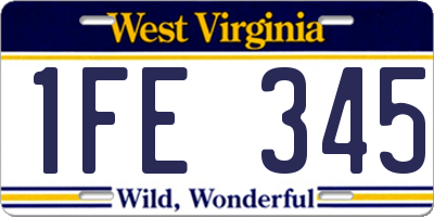 WV license plate 1FE345
