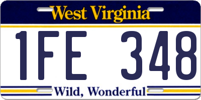WV license plate 1FE348
