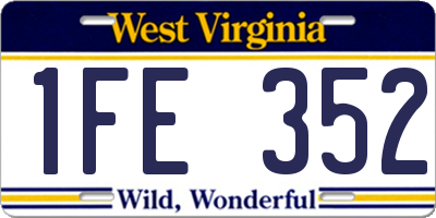 WV license plate 1FE352
