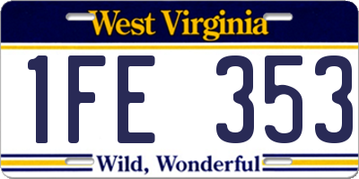 WV license plate 1FE353