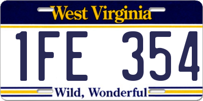 WV license plate 1FE354