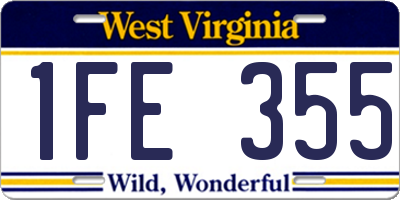 WV license plate 1FE355