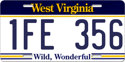 WV license plate 1FE356