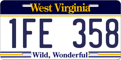 WV license plate 1FE358