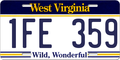 WV license plate 1FE359