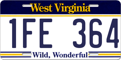 WV license plate 1FE364