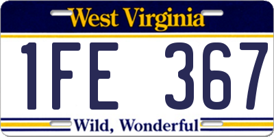 WV license plate 1FE367