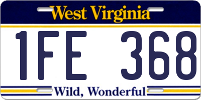 WV license plate 1FE368