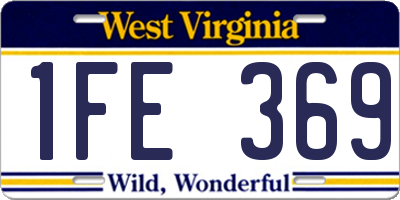 WV license plate 1FE369